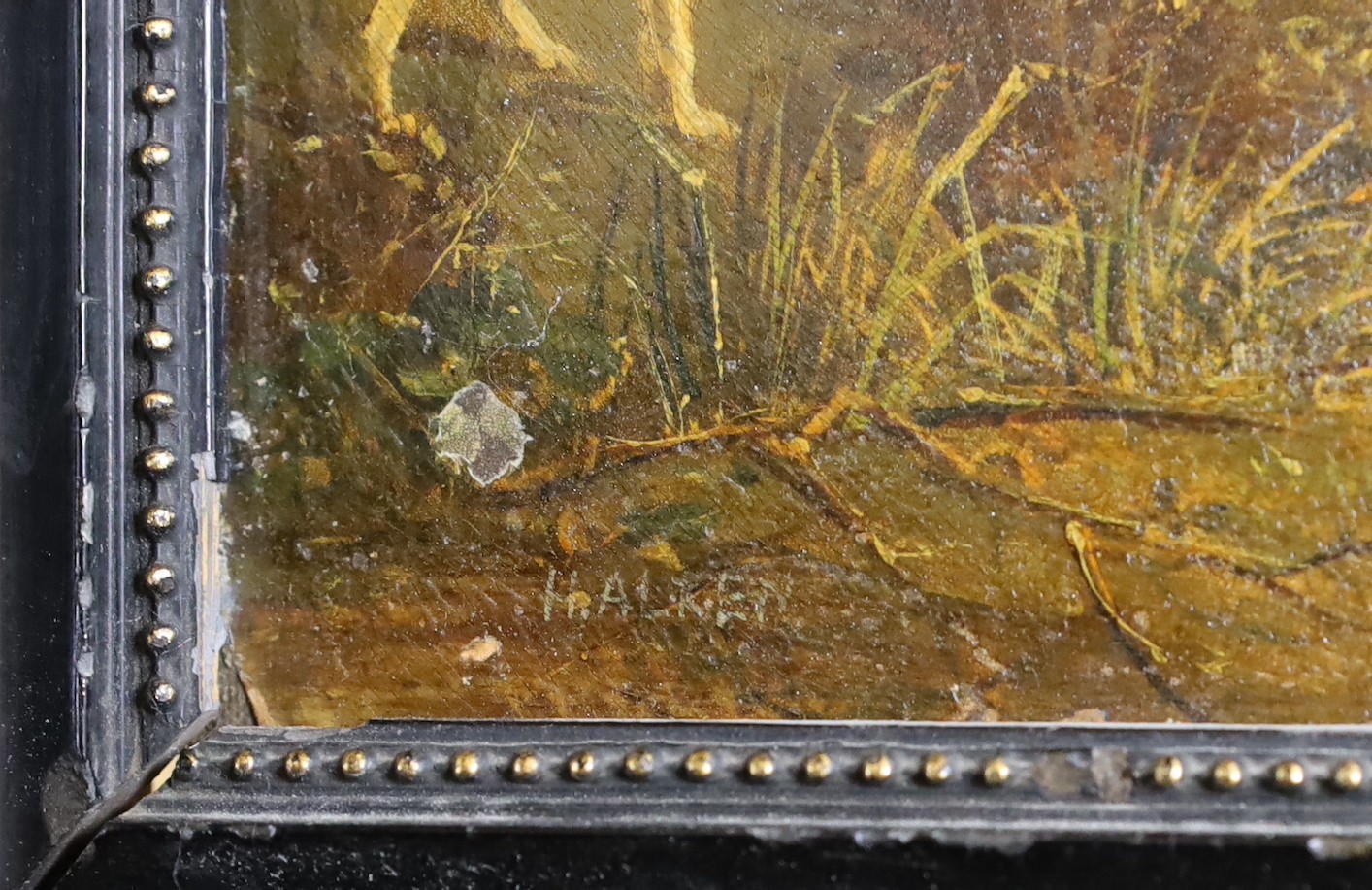 After Henry Alken, overpainted print, Hunting scene, 24 x 32cm